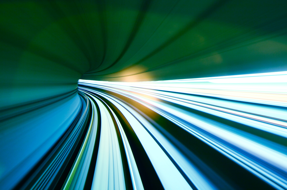 Train moving in Tunnel
